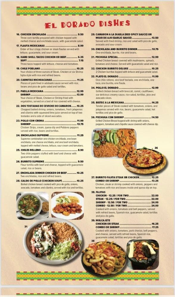 El Dorado Mexican Restaurant Menu image 1