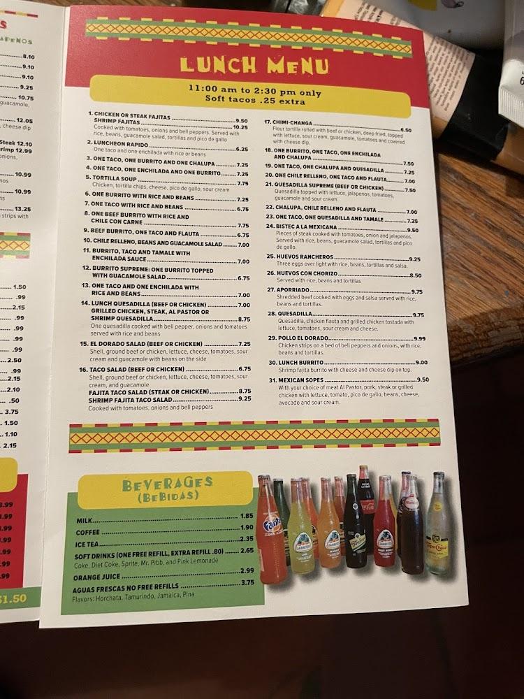 El Dorado Mexican Restaurant Menu image 3